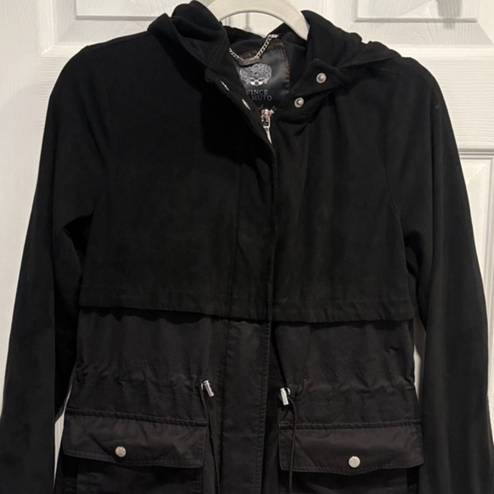 Vince Camuto Black Hooded Jacket